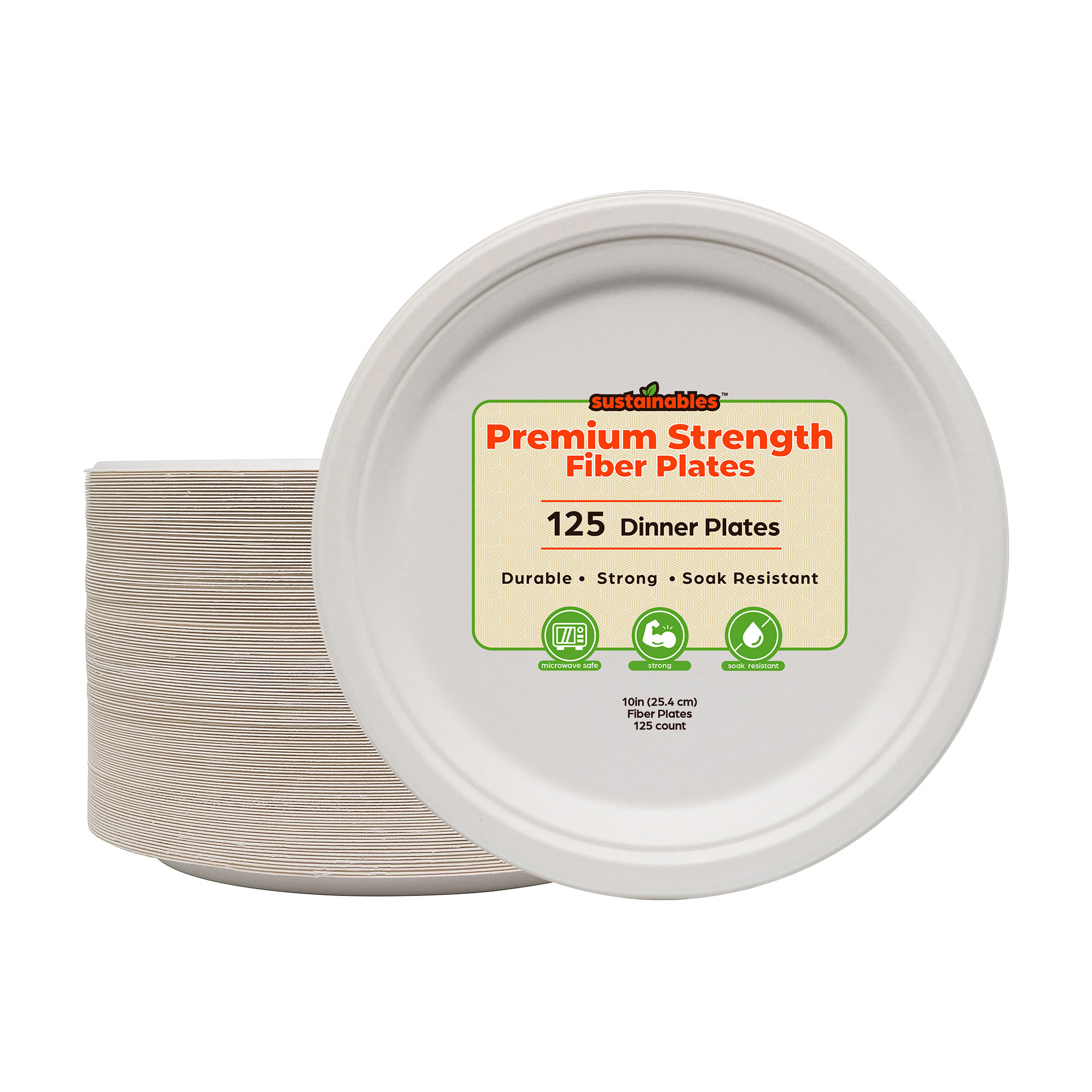 Dinner plate hero - Stack of 125 plates with label